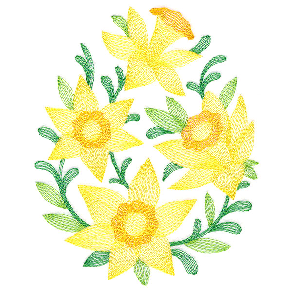 Delightful Daffodils Easter Egg