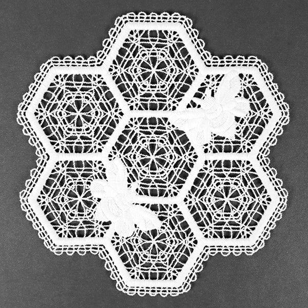 Beautiful Bee Hive Doily (Battenburg Lace)
