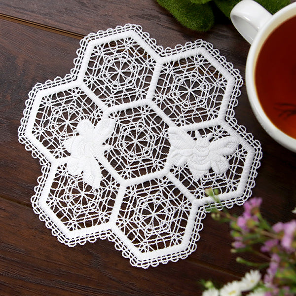 Beautiful Bee Hive Doily (Battenburg Lace)