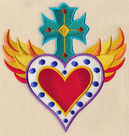 Heart, Cross, and Flames Milagro