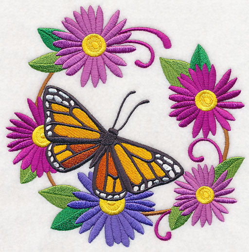 Royal Butterfly and Flower Wreath