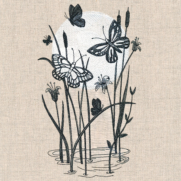 Under the Moonlight Pond Scene