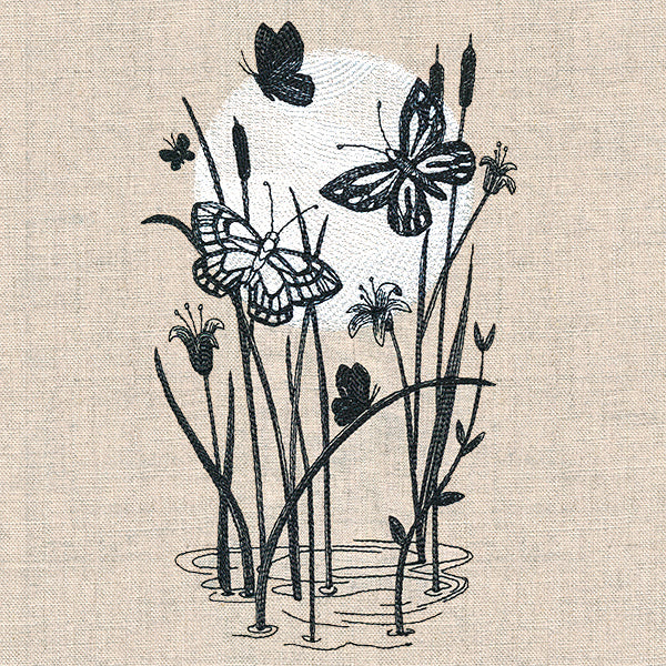 Under the Moonlight Pond Scene