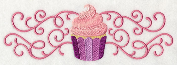 Sweet Cupcake in Filigree Border