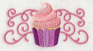Sweet Cupcake in Filigree Border
