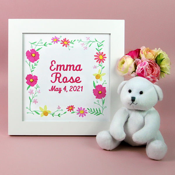 A Stitch of Blooms Square Wreath