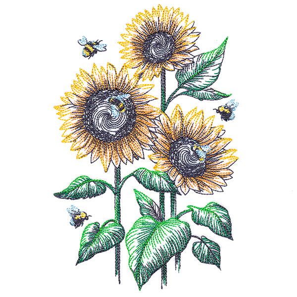 Garden Delights - Sunflowers & Bees
