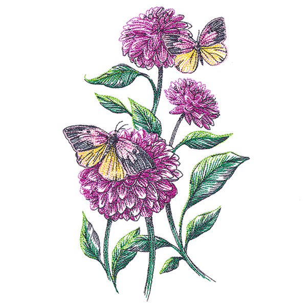 Garden Delights - Dahlias & Butterflies