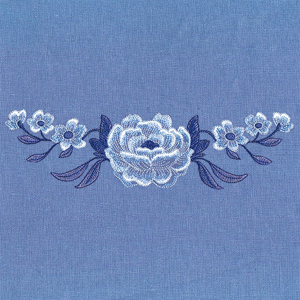 Into The Wild Blue Floral Border