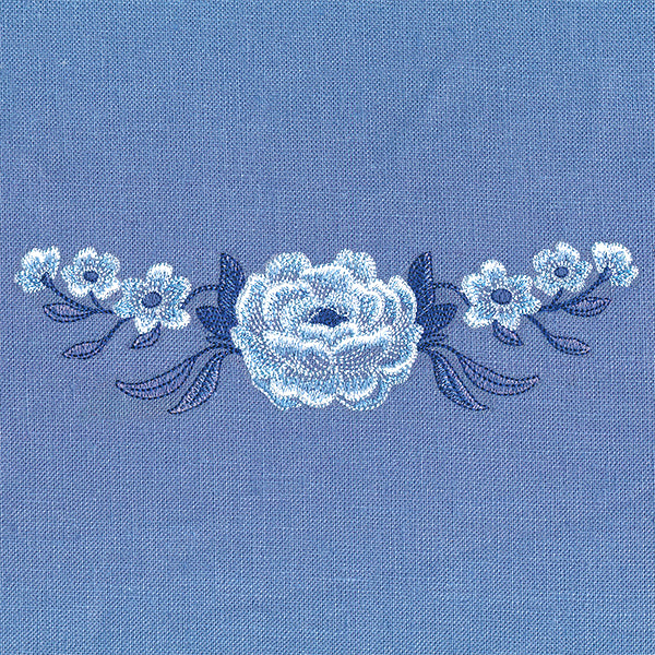 Into The Wild Blue Floral Border