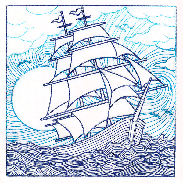 By The Seashore - Ship Etching