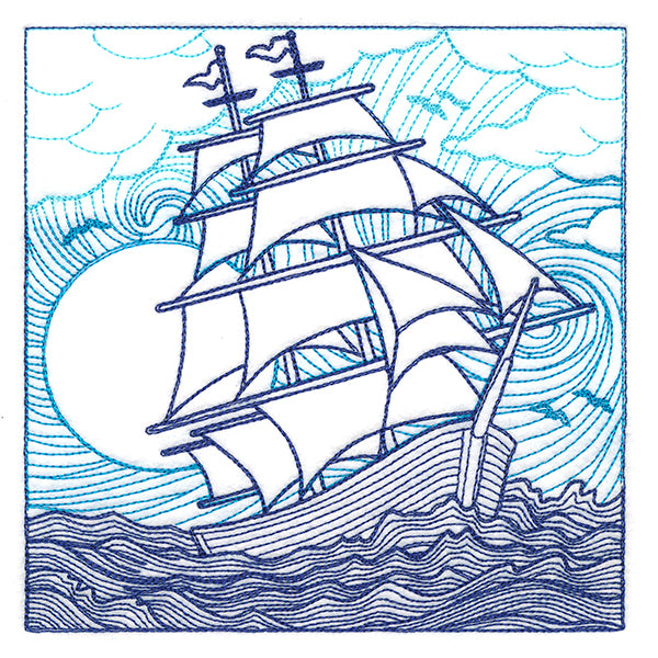 By The Seashore - Ship Etching