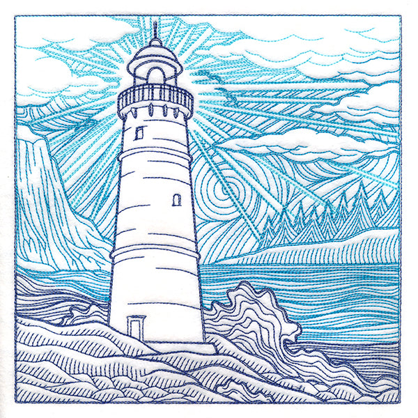 By The Seashore - Lighthouse Etching