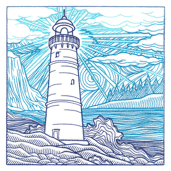 By The Seashore - Lighthouse Etching