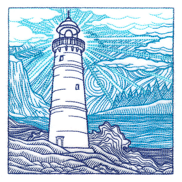By The Seashore - Lighthouse Etching