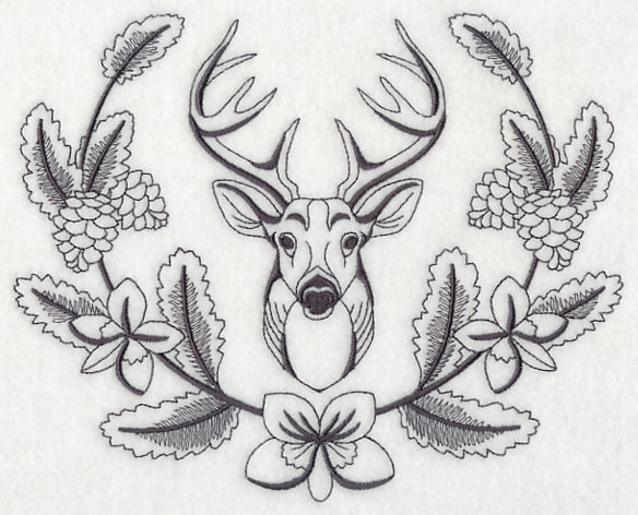 Deer Buck and Woodsy Laurel