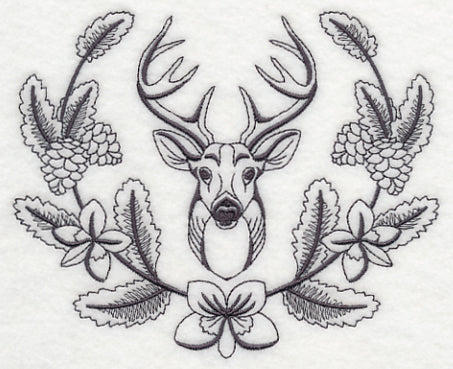 Deer Buck and Woodsy Laurel