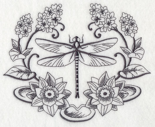 Dragonfly and Lily Laurel