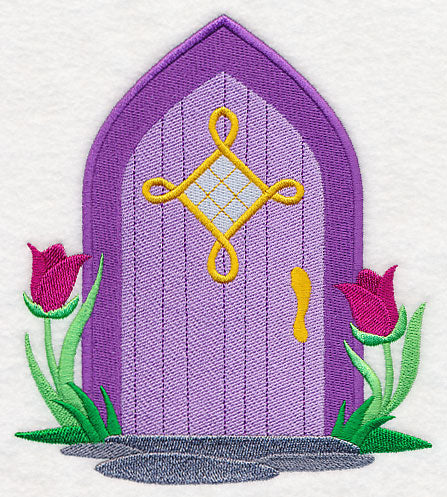 Fairy Door with Tulips