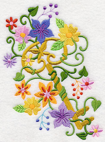 Enchanted Key in Flowers