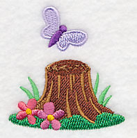 Butterfly and Tree Stump
