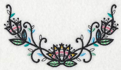 Lotus Blackwork Neckline (V-Neck)