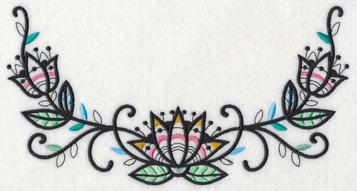 Lotus Blackwork Neckline (Crewneck)