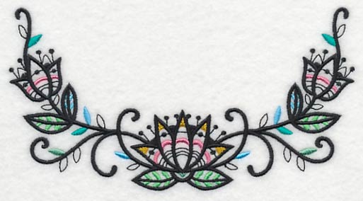 Lotus Blackwork Neckline (Crewneck)