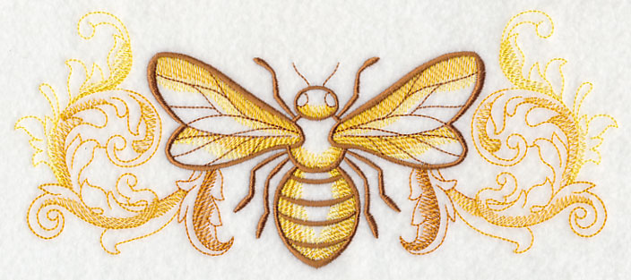 Buzzing Bee with Baroque Background