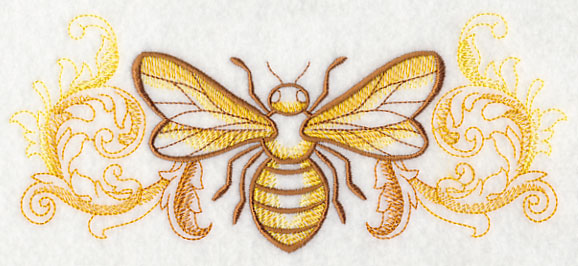 Buzzing Bee with Baroque Background