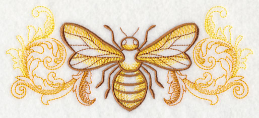 Buzzing Bee with Baroque Background