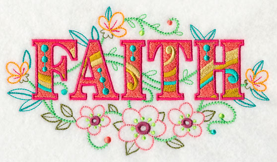 Faith with Vintage Flower Fade