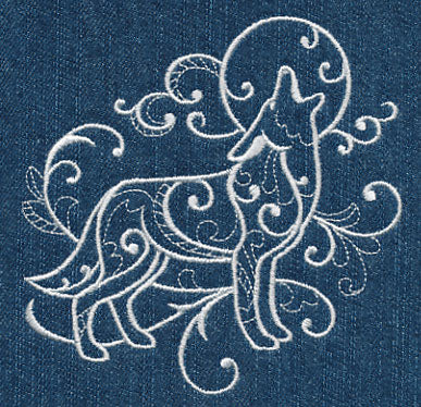 Howling Coyote (Whitework)