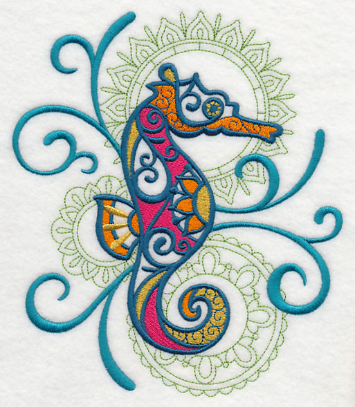Seahorse with Mehndi Echo