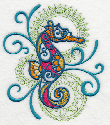 Seahorse with Mehndi Echo