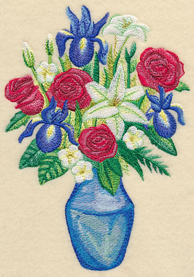 Red White & Bloom Bouquet in Watercolor