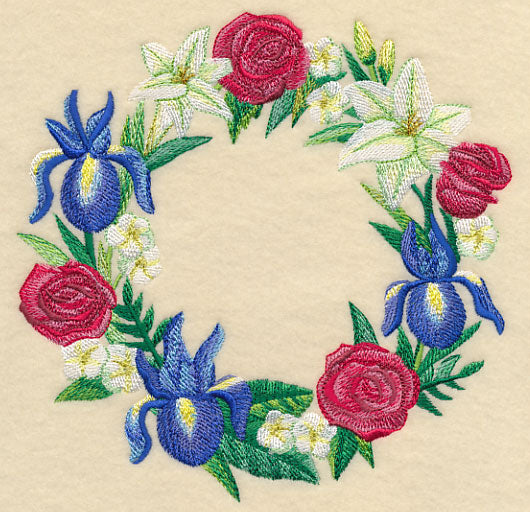 Red White & Bloom Wreath in Watercolor