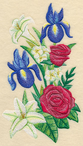 Red White & Bloom Spray in Watercolor