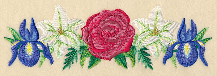 Red White & Bloom Border in Watercolor