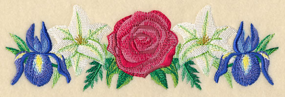 Red White & Bloom Border in Watercolor