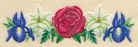 Red White & Bloom Border in Watercolor