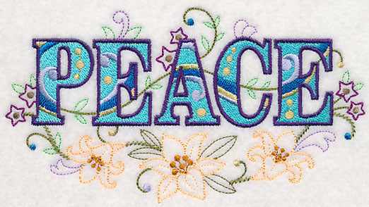Peace with Vintage Flower Fade