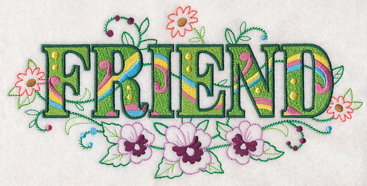 Friend with Vintage Flower Fade