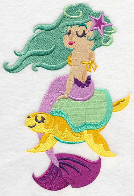 Mermaid on Sea Turtle