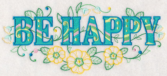 Be Happy with Vintage Flower Fade