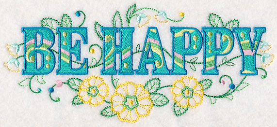 Be Happy with Vintage Flower Fade