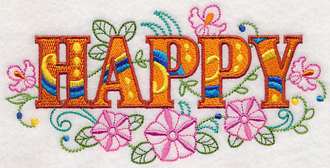 Happy with Vintage Flower Fade