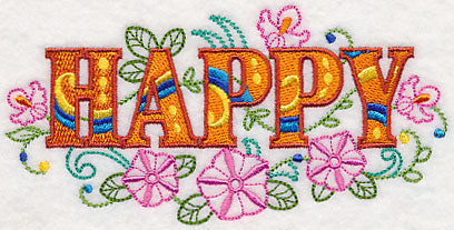 Happy with Vintage Flower Fade