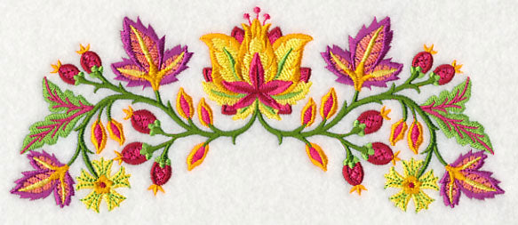 Jacobean Blazing Blooms Border