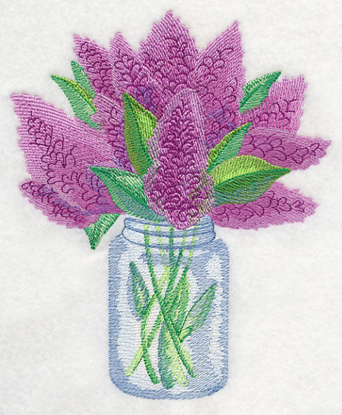 Lilacs in Mason Jar in Watercolor